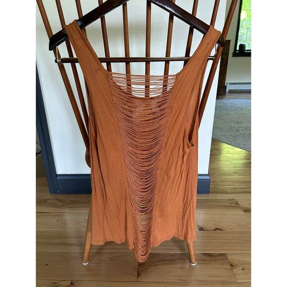 Decree Womens Tank Top L Fringe Back - Picture 2 of 5